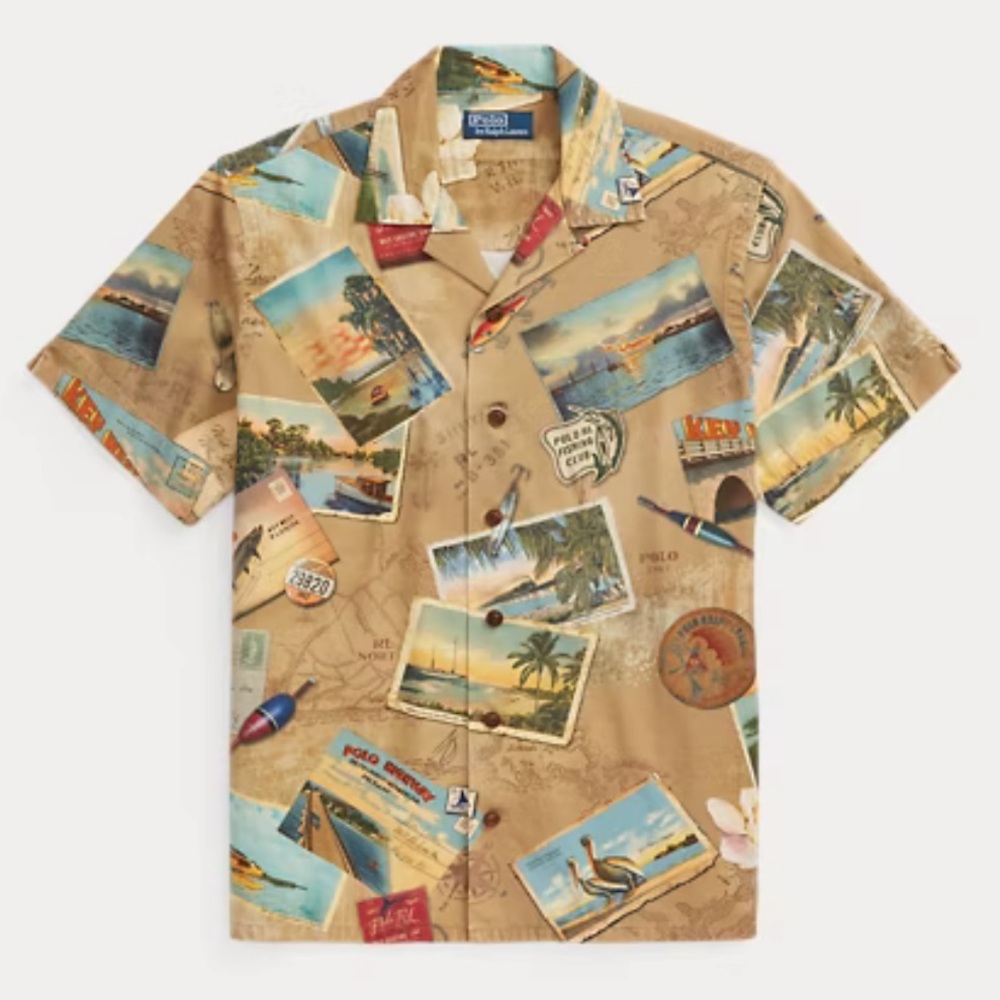 Polo Ralph Lauren Classic Fit Postcard-Print Chino Shirt